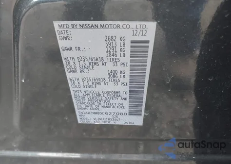 2013 Nissan Pathfinder Sv from USA, damaged, VIN 5N1AR2MM8DC627080